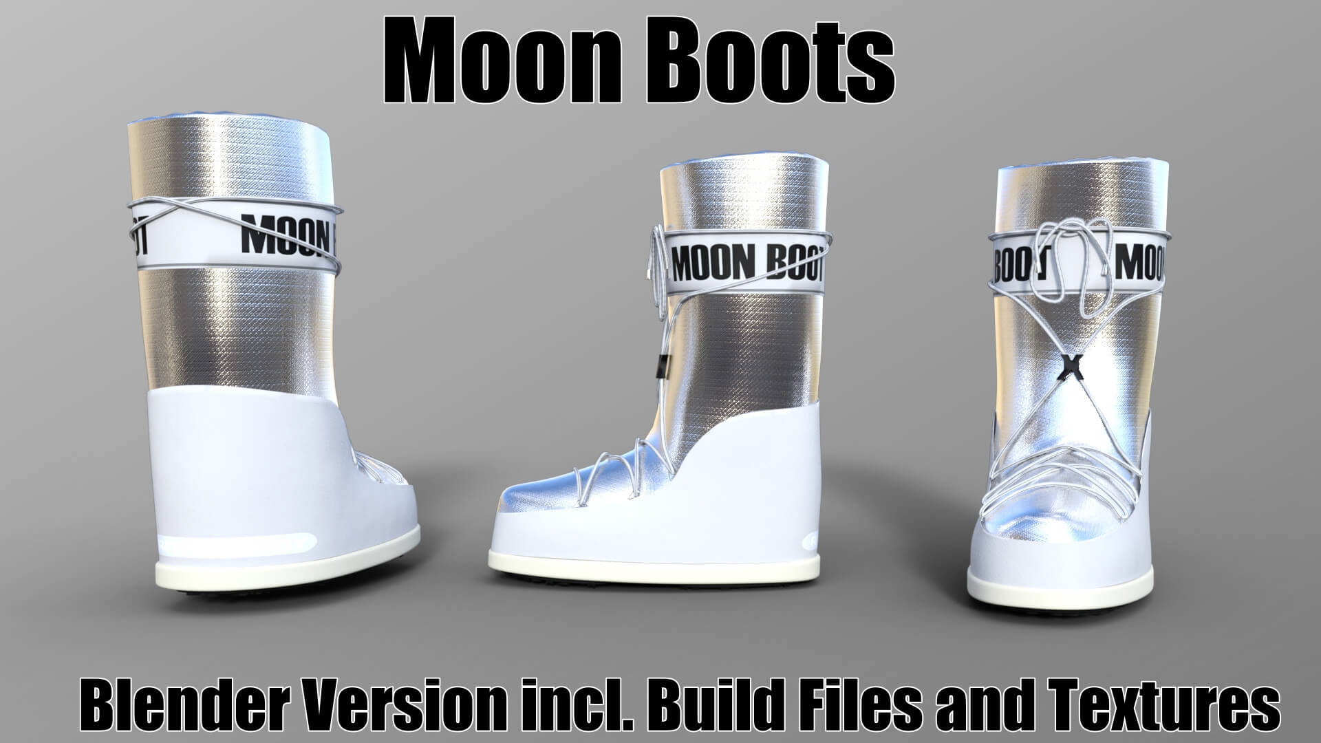 Moon Boots (Blender+OBJ+FBX) 3D Model by mbit