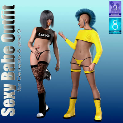 Sexy Babe Outfit for Genesis 8 and 9 by mbit