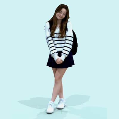 School Student Girl Hair Black