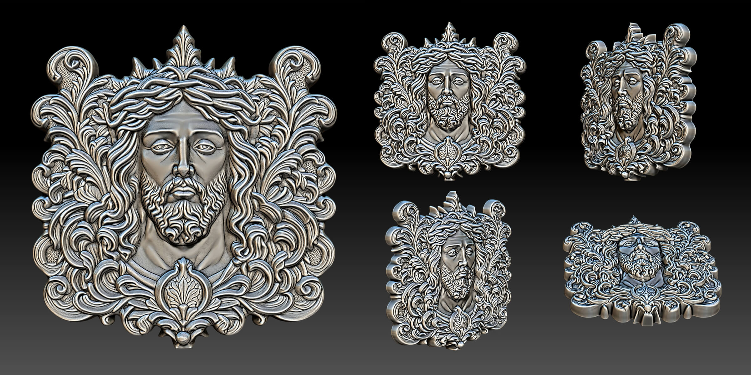 10 Jesus Pendant Necklaces - 3D Printable 3D Model by mega3d