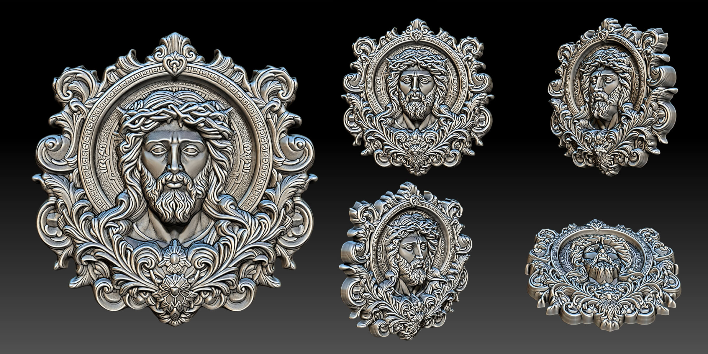 10 Jesus Pendant Necklaces - 3D Printable 3D Model by mega3d