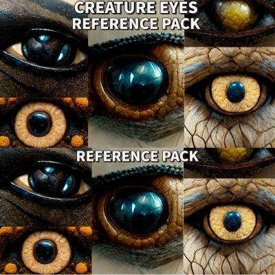 Unique Eyes Rference Creature Eyes Reference Pack 100+ by Mels Refimages