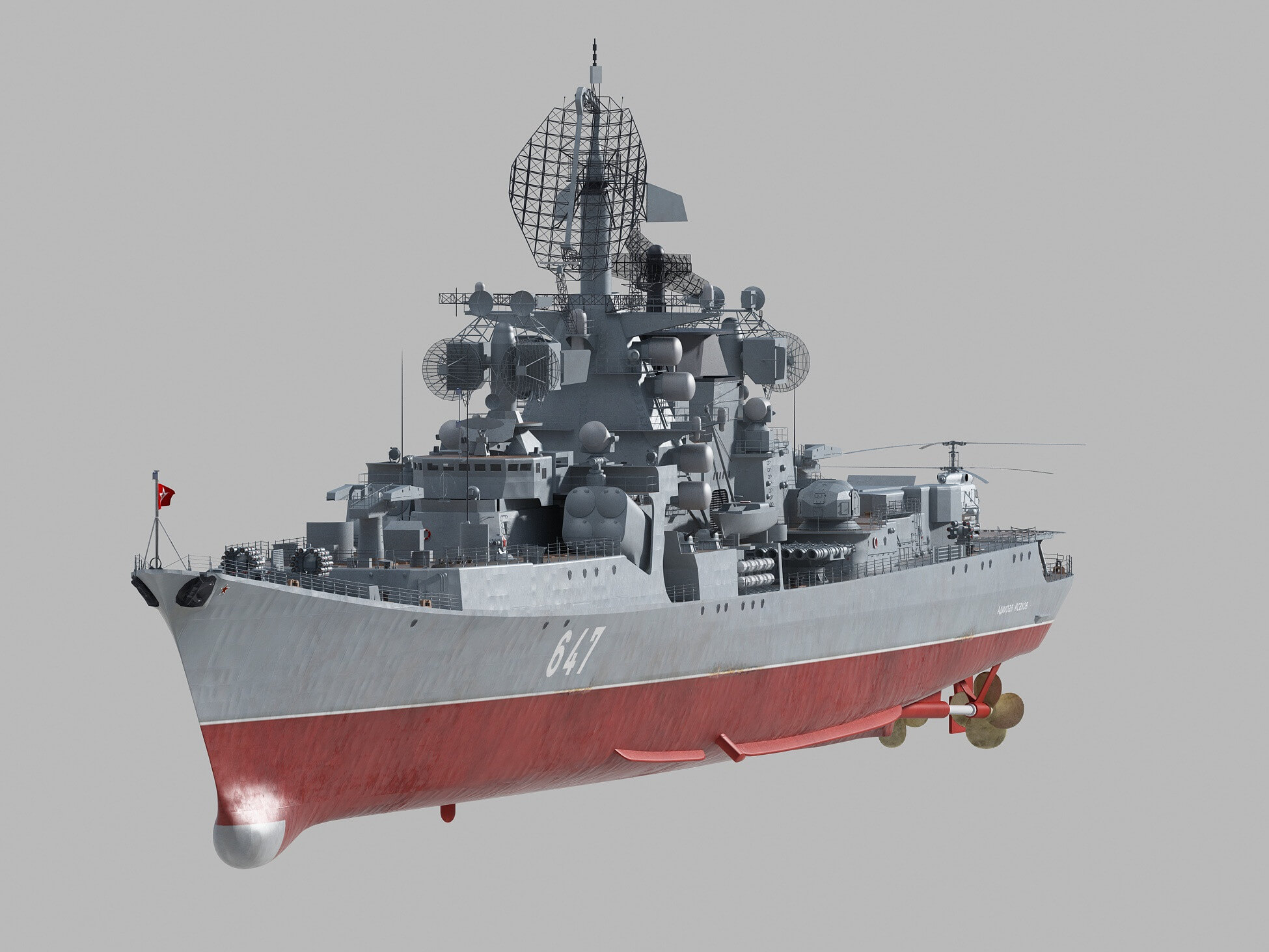 Admiral Isakov KrestaII Class Cruiser 3D Model by Mermodels