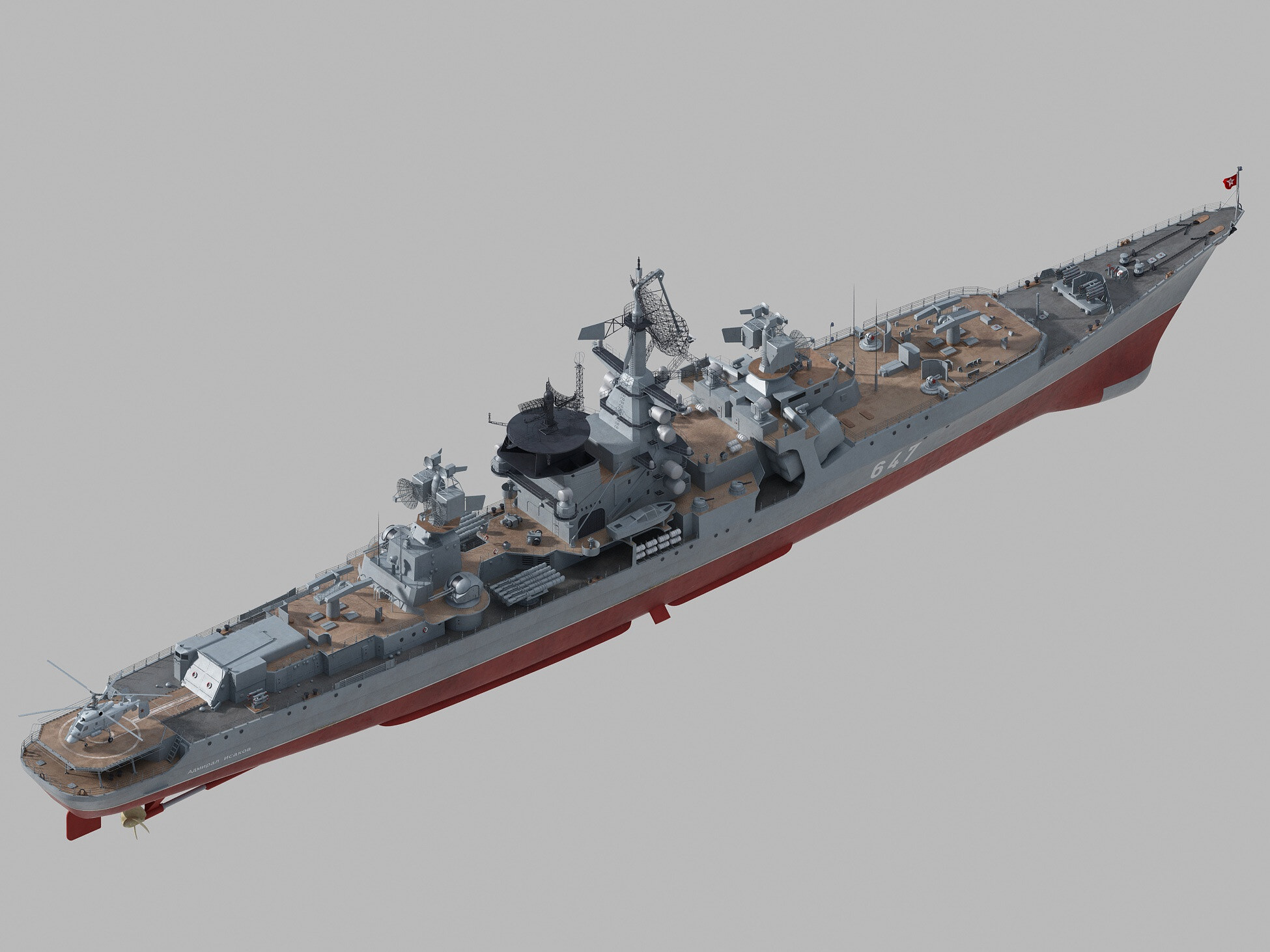 Admiral Isakov KrestaII Class Cruiser 3D Model by Mermodels