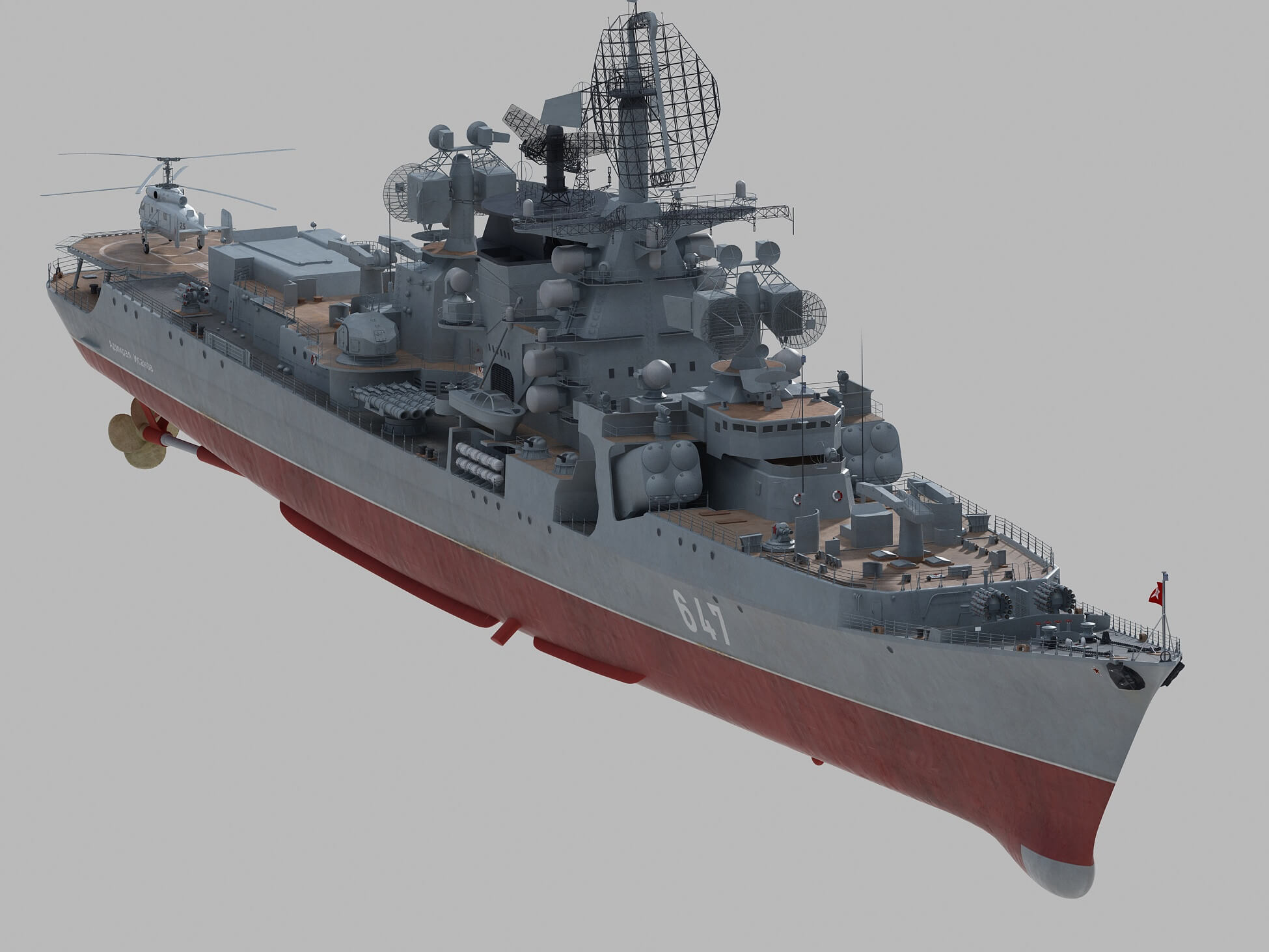 Admiral Isakov KrestaII Class Cruiser 3D Model by Mermodels