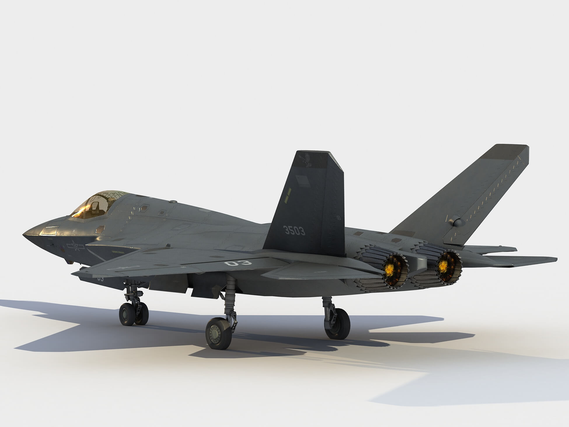 Shenyang J-35 Stealth Fighter 3D Model by Mermodels
