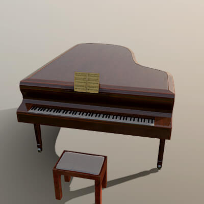 Grand Piano With Bench