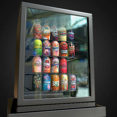 Miniature Drinks Fridge With Assorted Cans