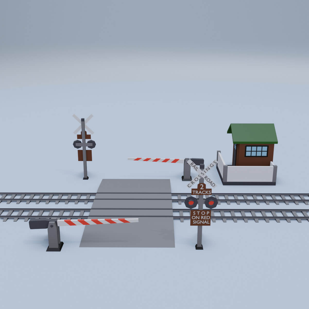 Railroad Crossing 3D Model by mg53