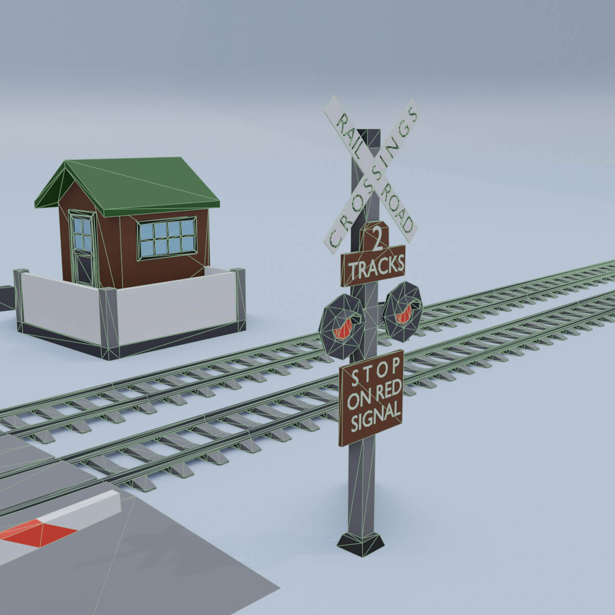 Railroad Crossing 3D Model by mg53