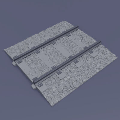 Render Rails Railway Rails: Straight - 3D Model by mg53