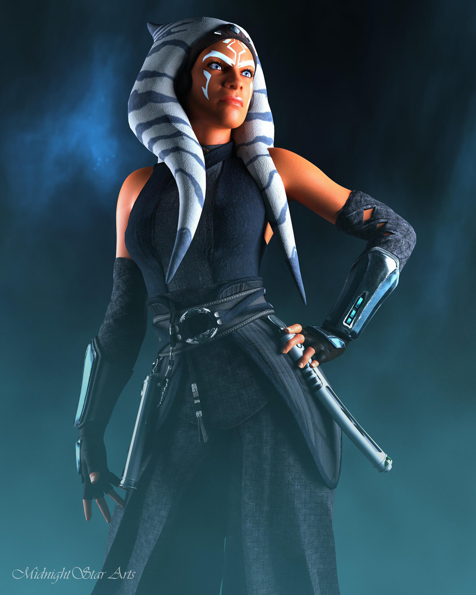 Ahsoka 3d Render Digital Art By Midnight Star117