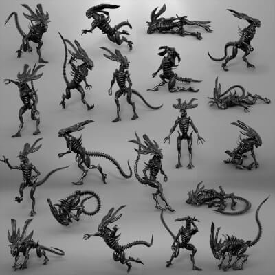Midnight Alien Demon King Poses