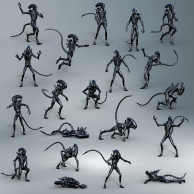 Midnight Alien Demon Poses by midnight_stories