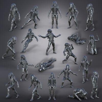Midnight Alien Engineer Pose Pack