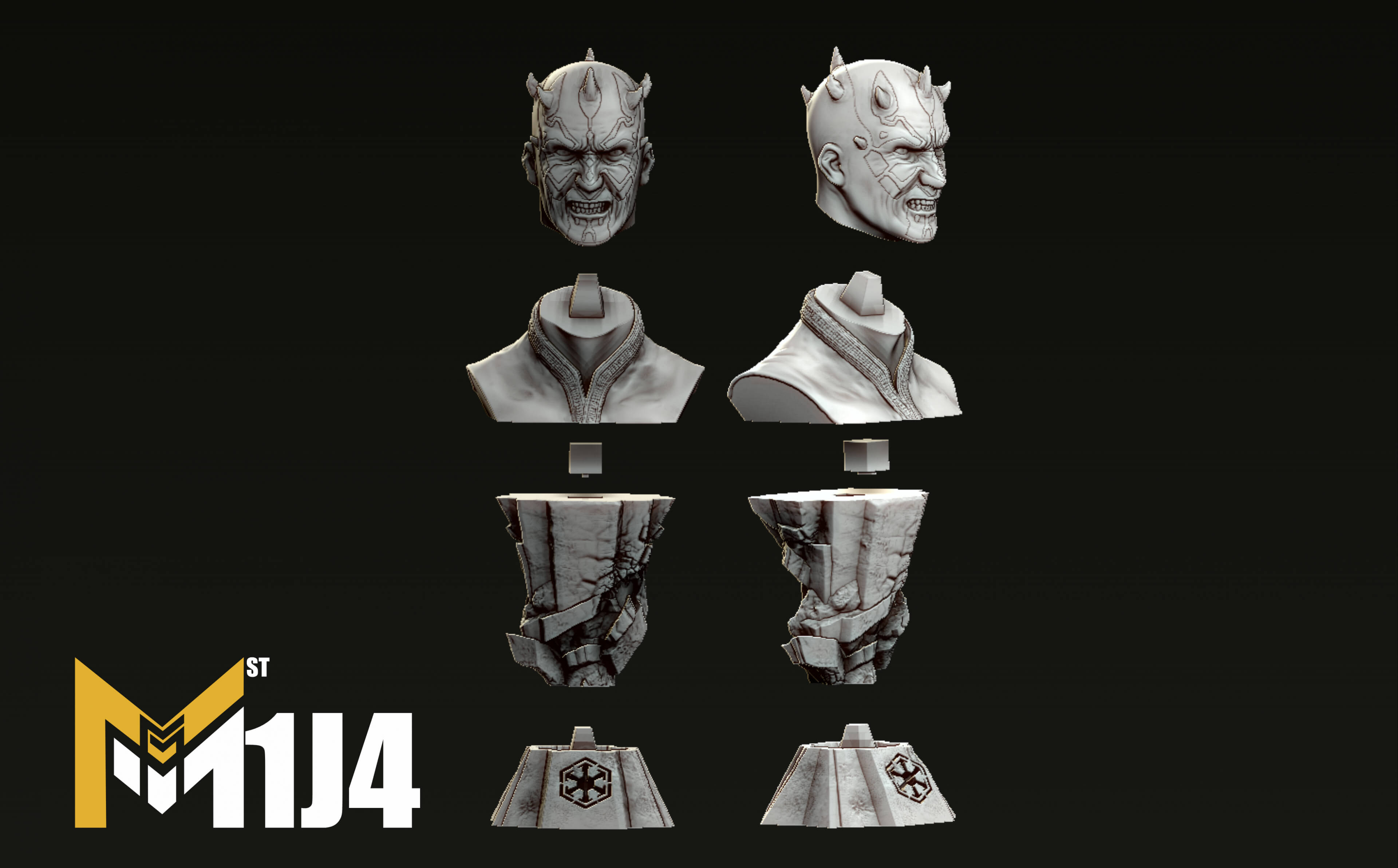 Darth Maul Statue 3D Print Stl by Mij4studios