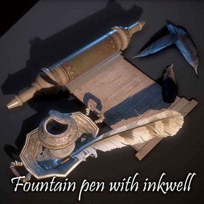 Fountain Pen with Inkwell