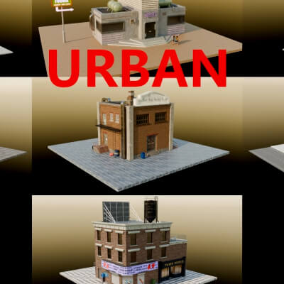 Urban Buildings Asset Pack - 3D Model by mikymiky