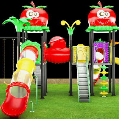 Kids Playground Equipment Pack &ndash Apple Theme Park Play by MIlaan_3D