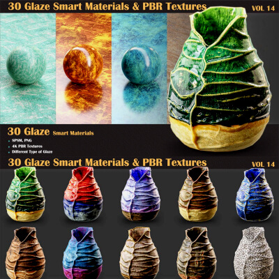 30 Glaze Smart Materials And PBR Textures Vol 14 3D Material Or 30-glaze-smart-materials-and-pbr-textures-vol-14-3d-material-or