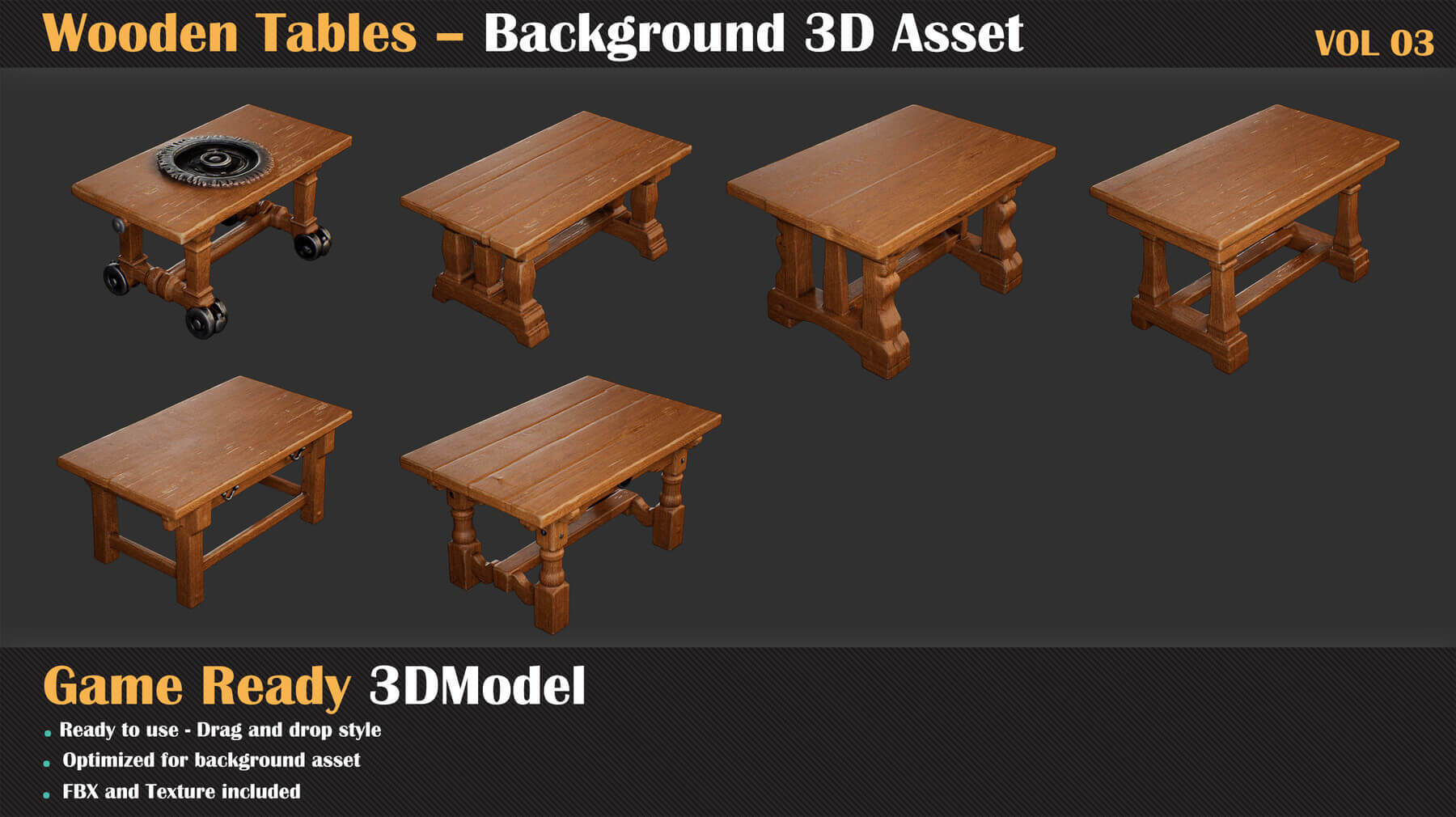 Project Table Background Wooden Table Background 3D Asset Vol 03 by Miladkambari