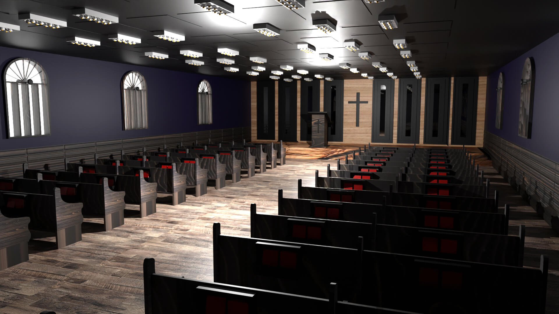 Church Interior - 3D Model by militarymodels99