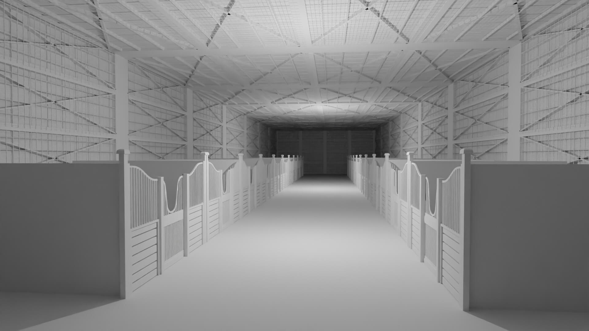 Horse Stable No Material - 3D Model by militarymodels99