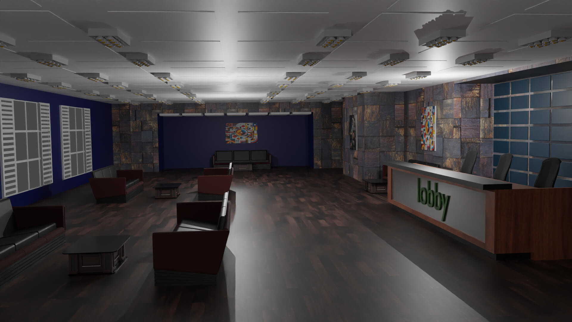 Lobby Interior - 3D Model by militarymodels99