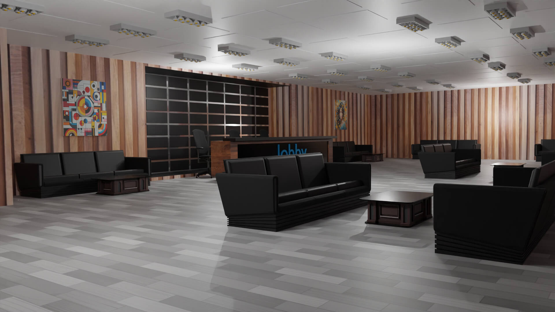 Lobby Interior - 3D Model by militarymodels99