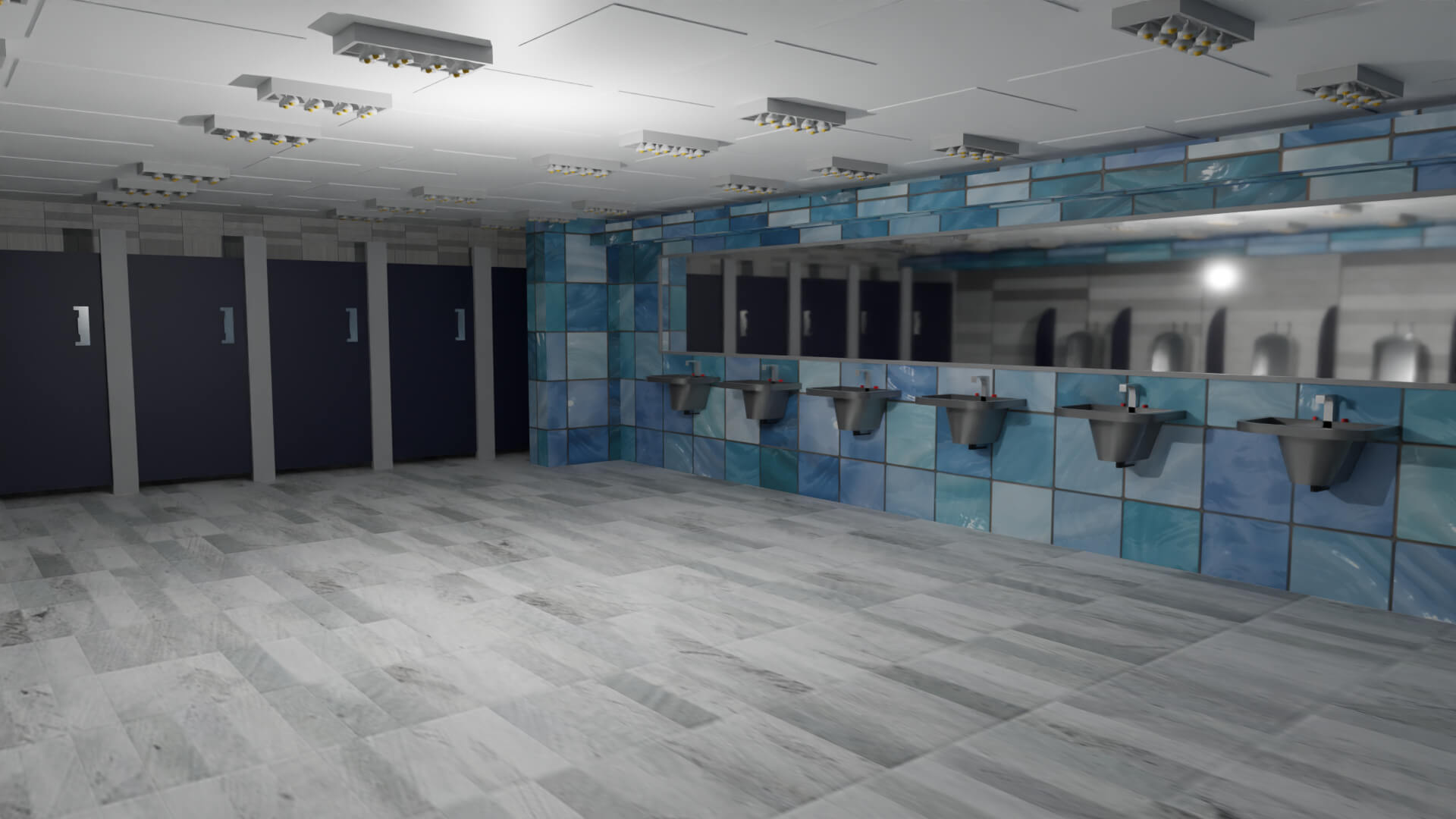 Restroom Interior 3D Model by militarymodels99
