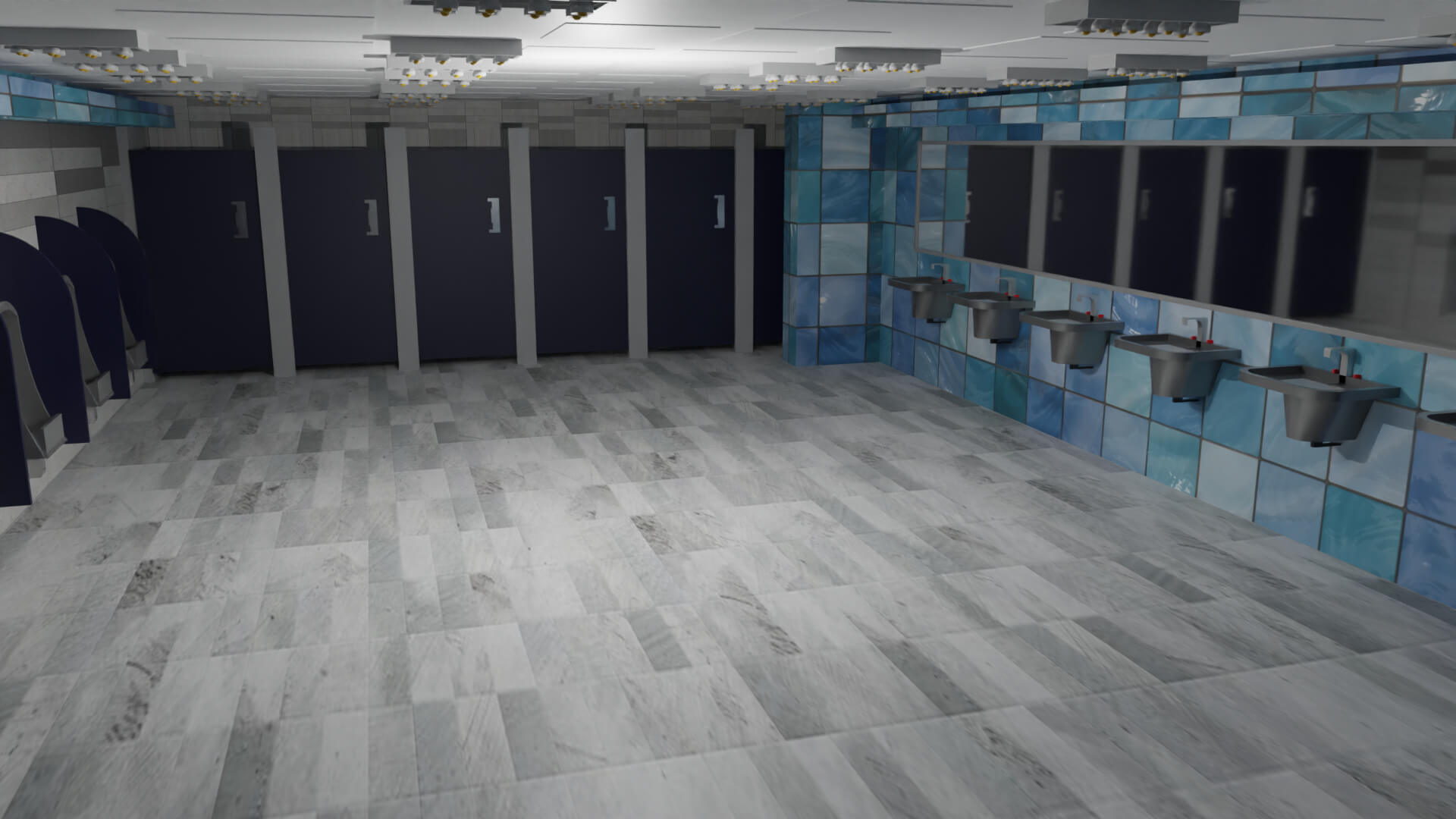 Restroom Interior 3D Model by militarymodels99