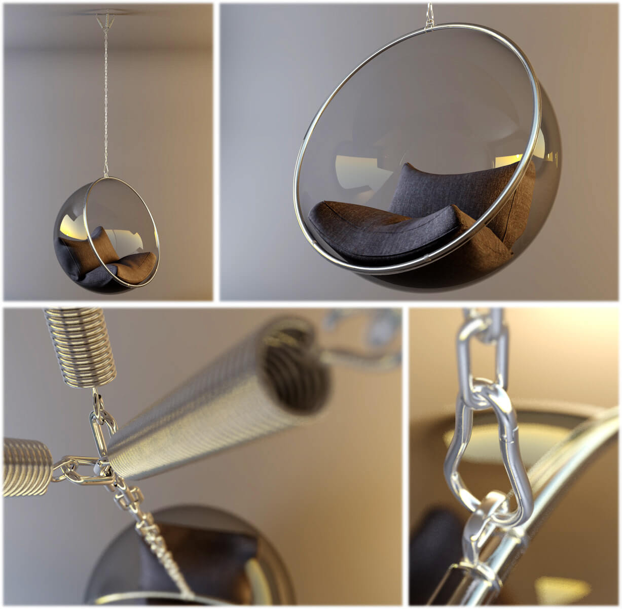 Suspended Ball Chair 3D Model by mimostar