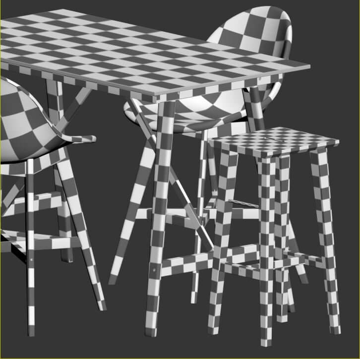 IKEA Fanbyn Bar Table and Stools 3D Model by min khant