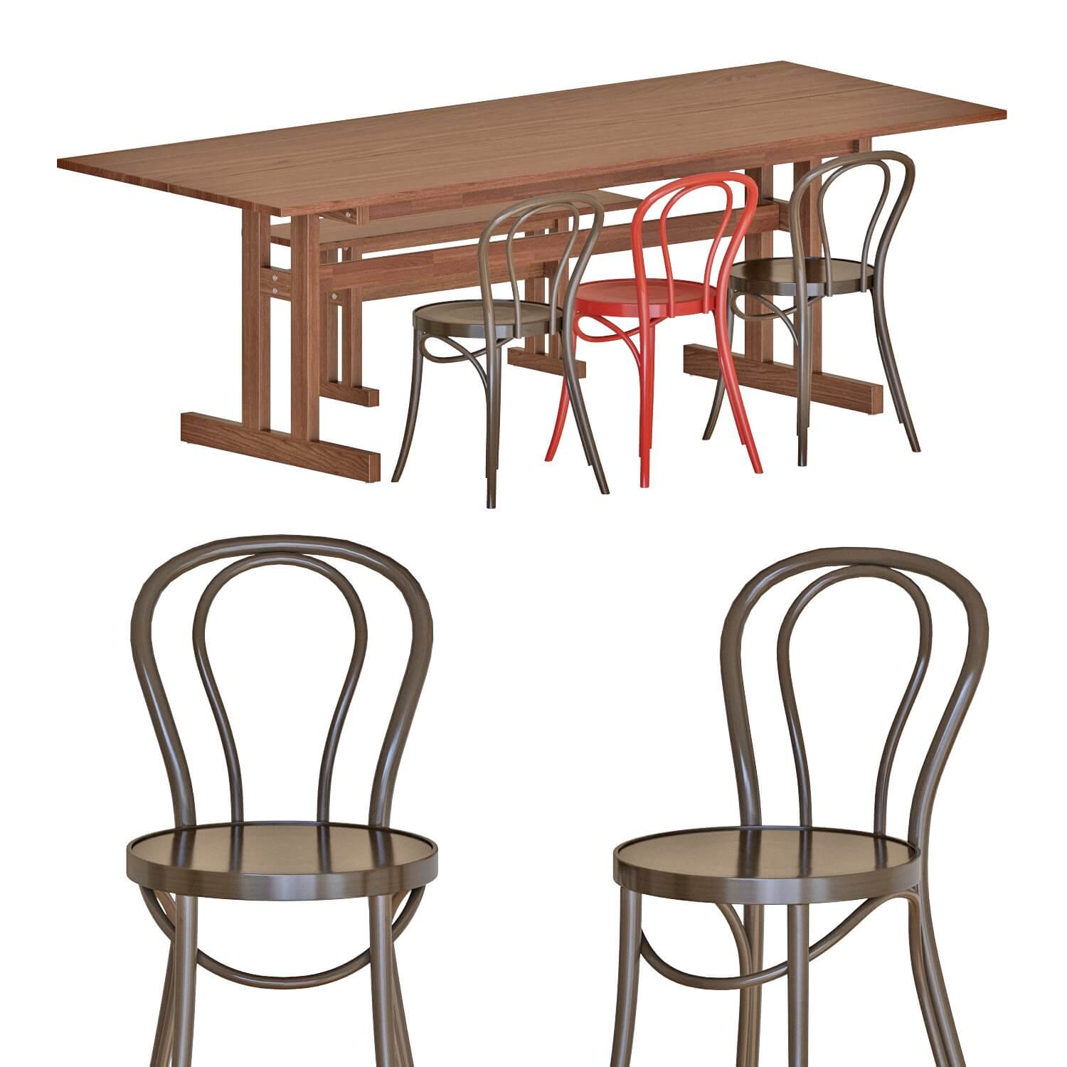 Ikea Klimpfjall Table And Chairs 3d Model