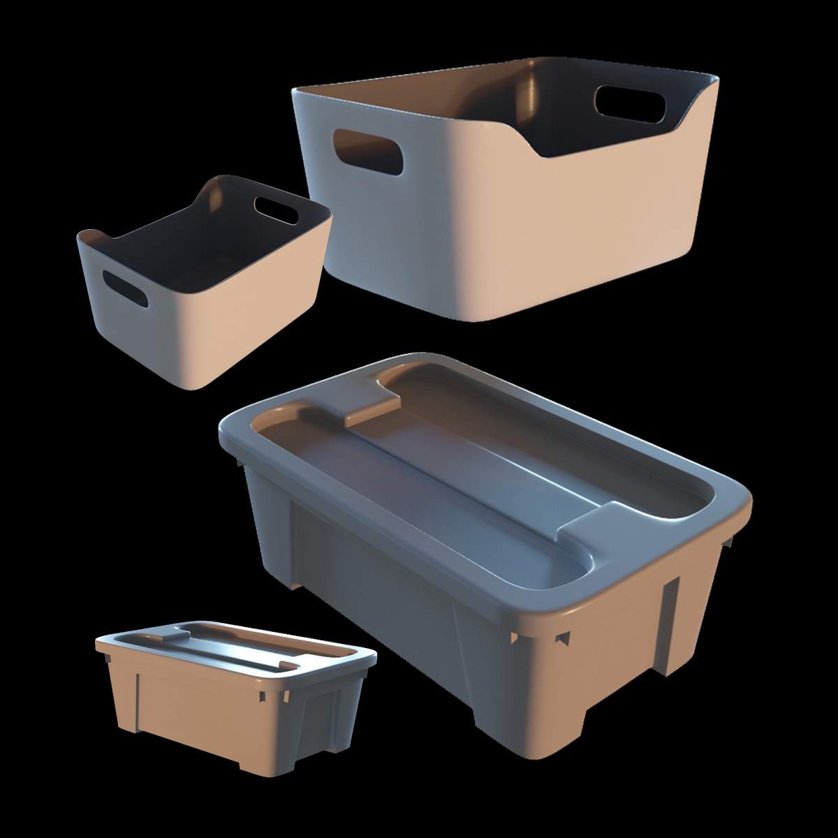 IKEA Plastic Storage Box 3D Model by min khant