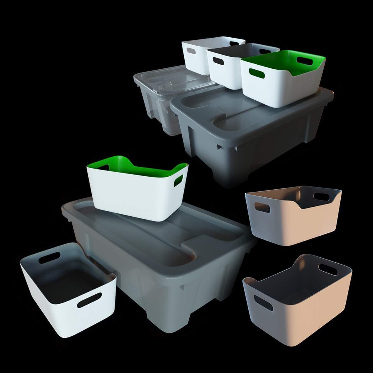 IKEA Plastic Storage Box 3D Model by min khant