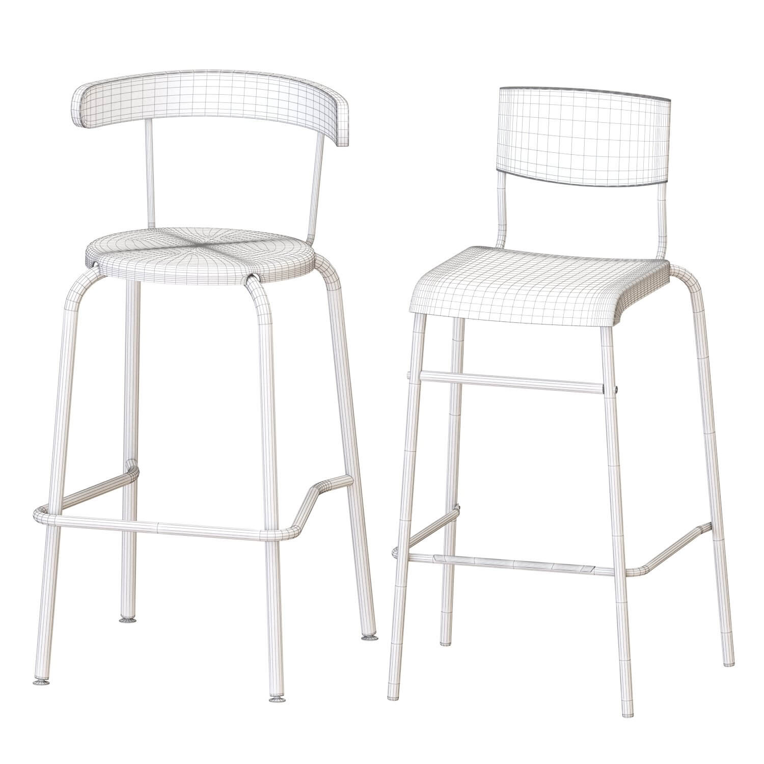 IKEA TOMMARYD Bar Table and Stools 3D Model by min khant