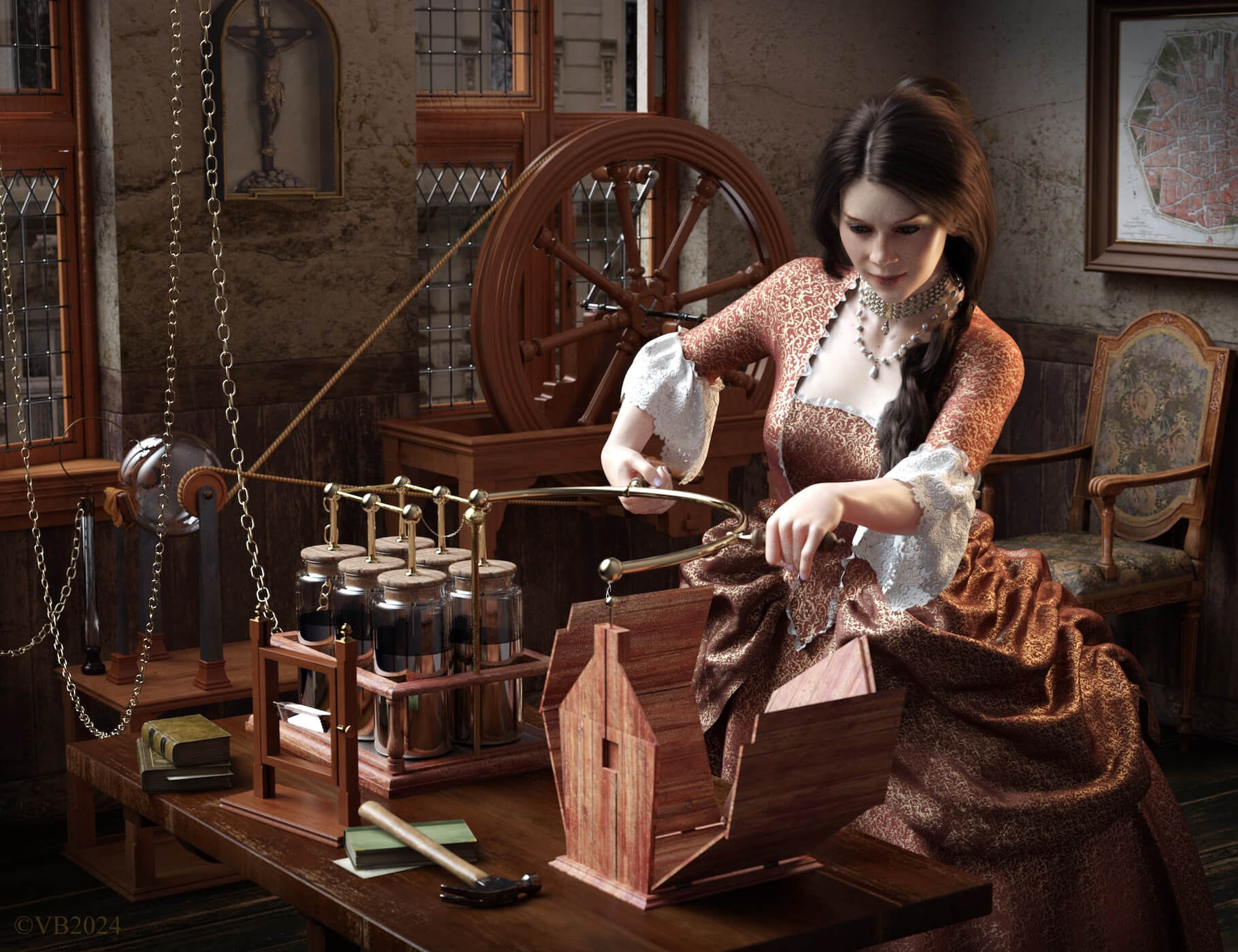 Laura Bassi 3D Render, Digital Art by Mjrk