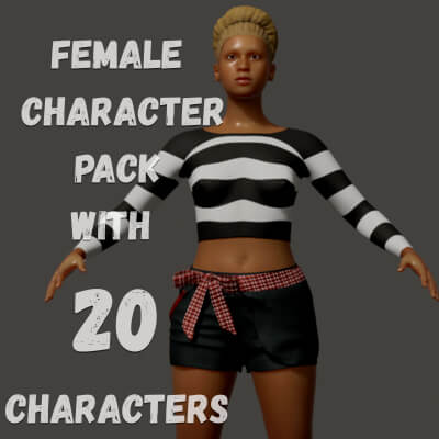 20 Female Character Mega Pack Game Ready