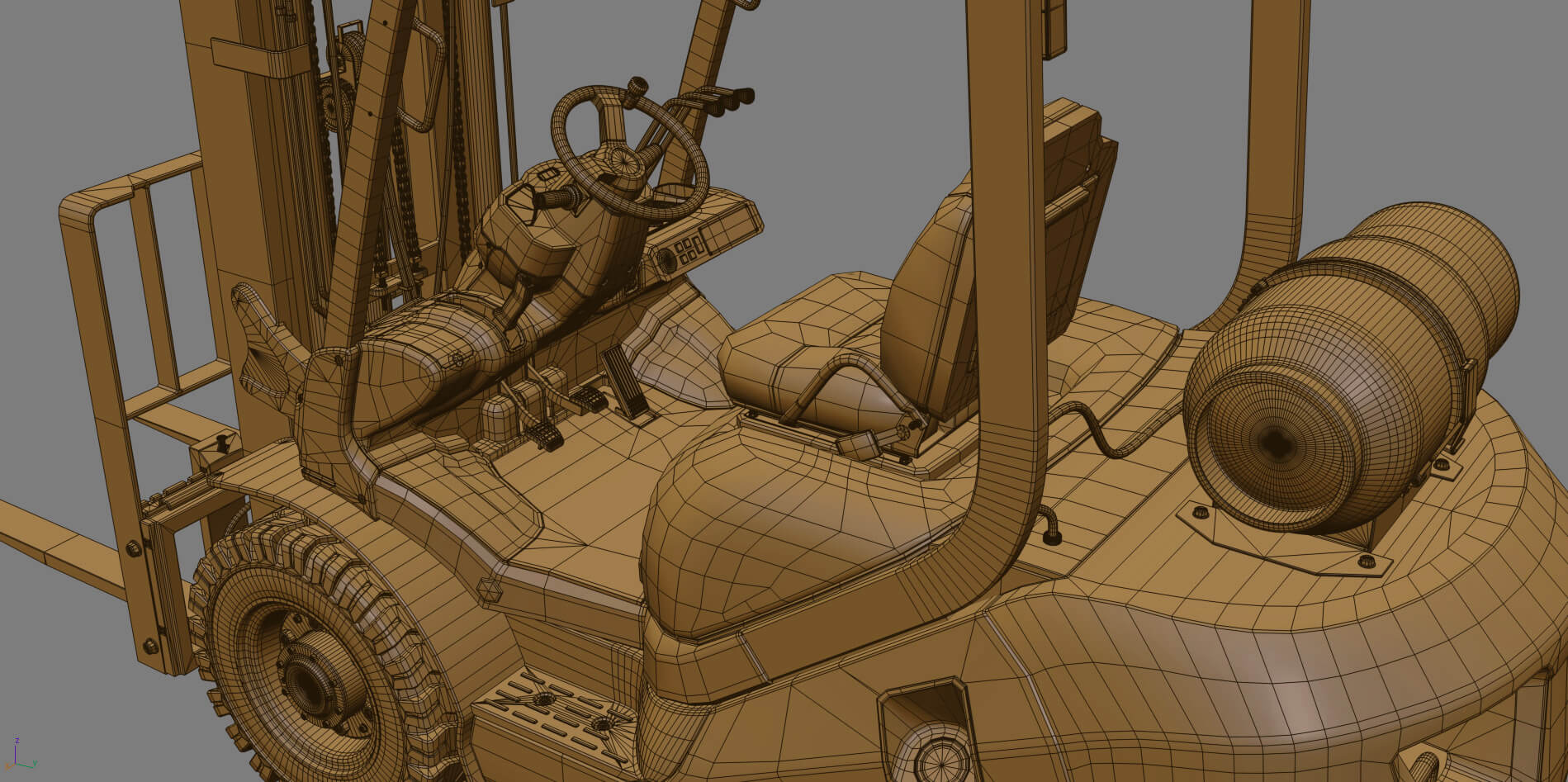 Forklift Komatsu BX50 Rigged - 3D Model by modelspro