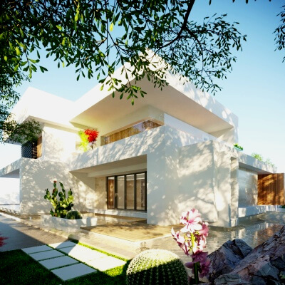 3D Model of a Two-Story Country Villa