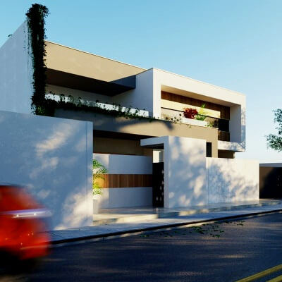 A 3D Model of a Modern Villa With High Details