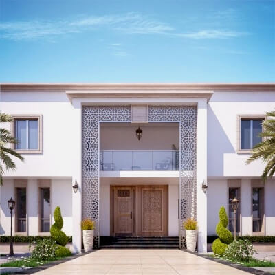 A 3D Model of a Two-Story House in The Classic Style