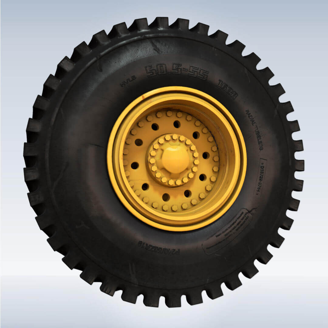 Truck Wheel and Tire 3D Model by Mohfakhry
