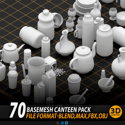 3D Basemesh Canteen Collection