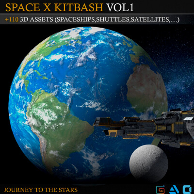 SpaceX 3D Kitbash Models by Mohussien