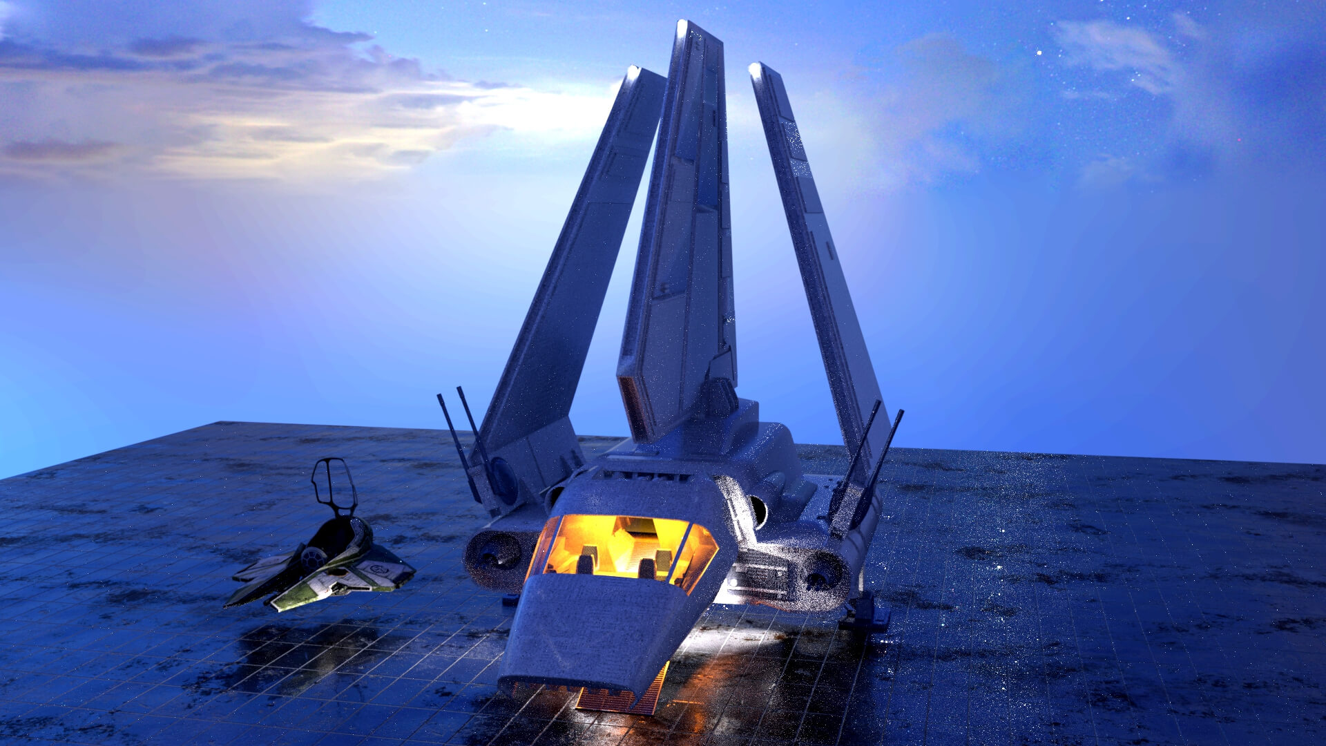 Sci-Fi Shuttle for DAZ Studio 3D Render, Digital Art by Monika