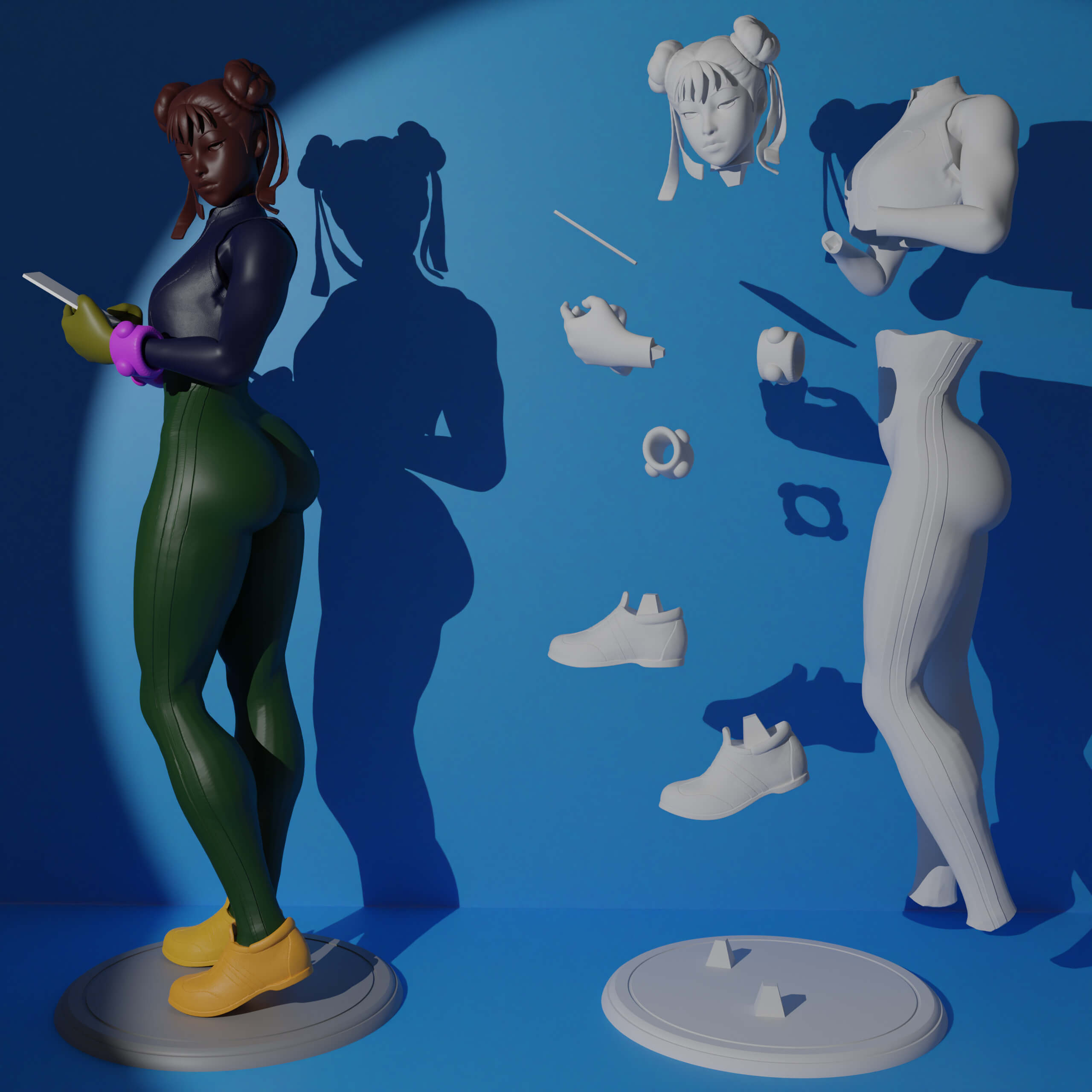 Chun-Li Street Fighter 3D Model by Moogar
