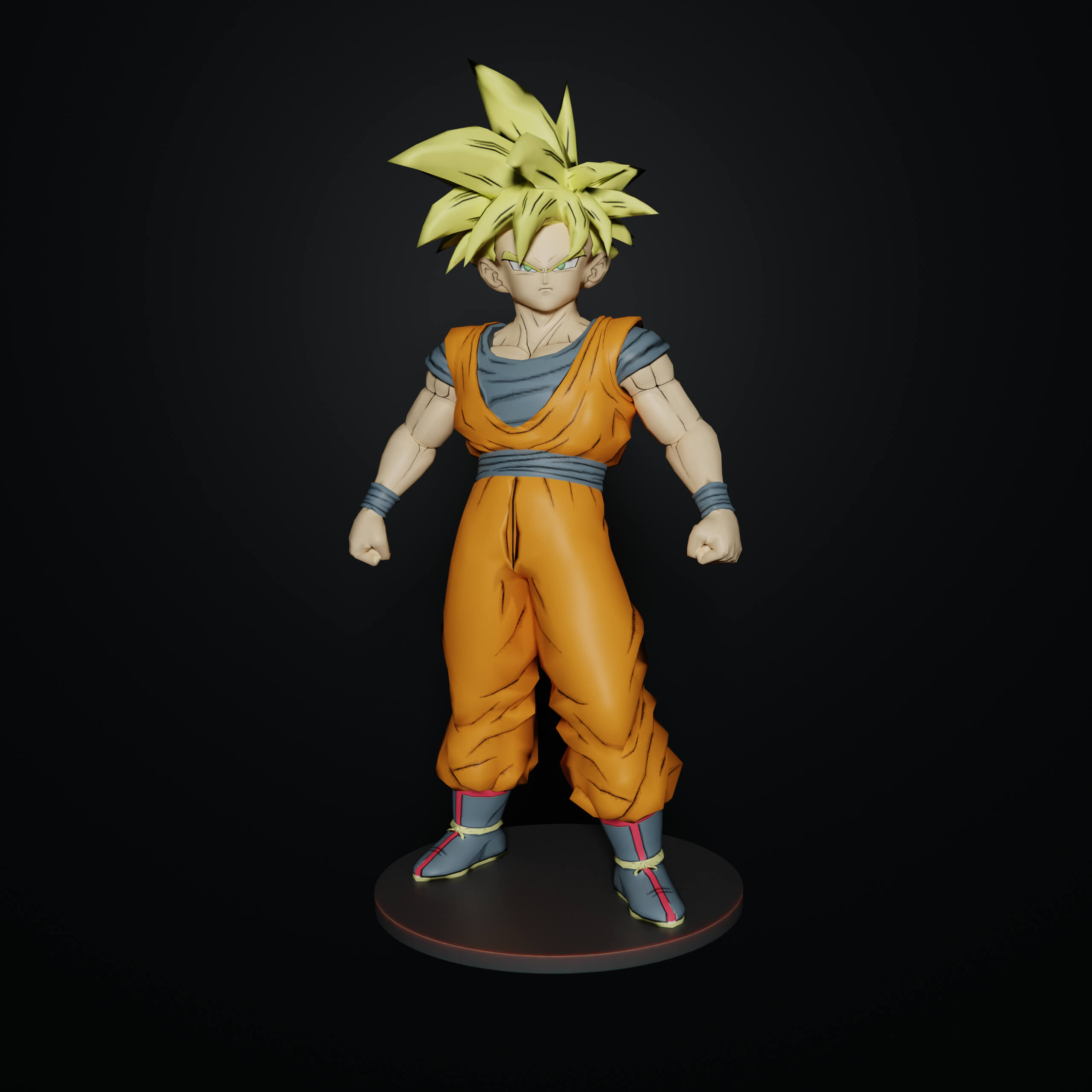 Son Gohan Super Saiyan 1 3D Model by Moogar