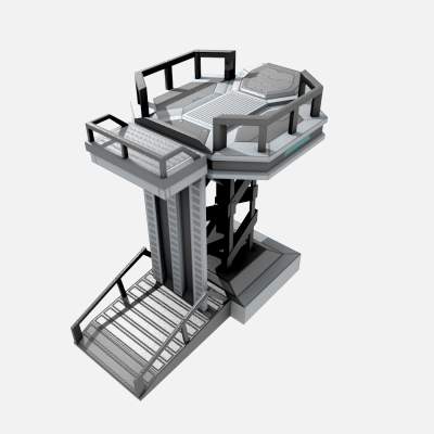 Sci-Fi Spaceship Landing Base